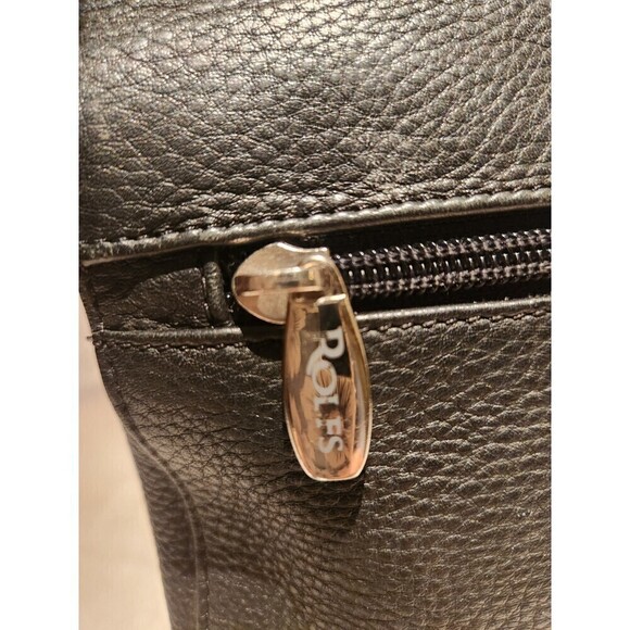 ROLFS Vintage Black Pebble Leather Front Flap Saddle Shoulder Bag - Picture 11 of 11